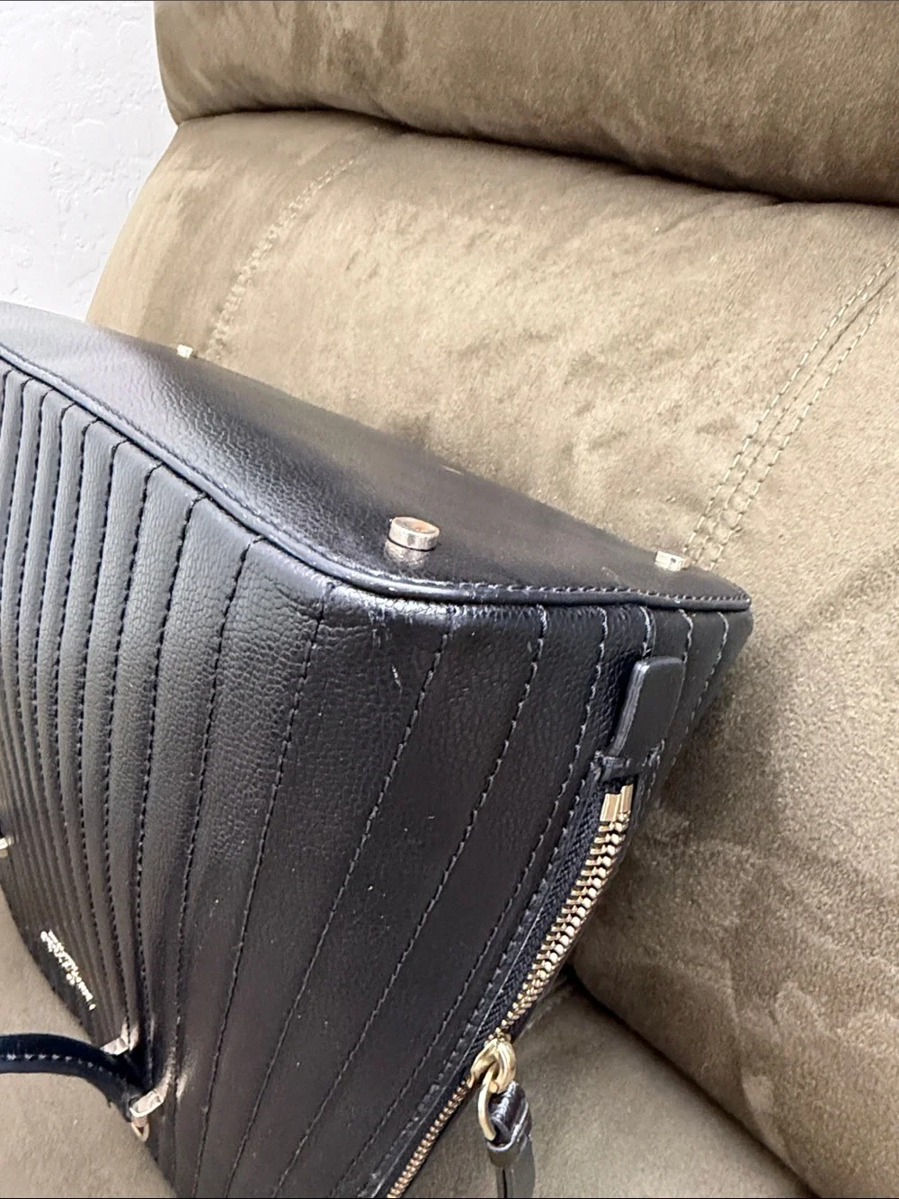 kate spade Black Quilted Dome Satchel with Removable Strap